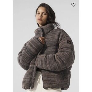 NWT ALO Stage Sweater Puffer Size Small Brown Multi